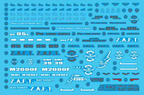 Delpi Water Decal (ดีคอลน้ำ) MG Impulse (Force , Sword , Blast) Gundam