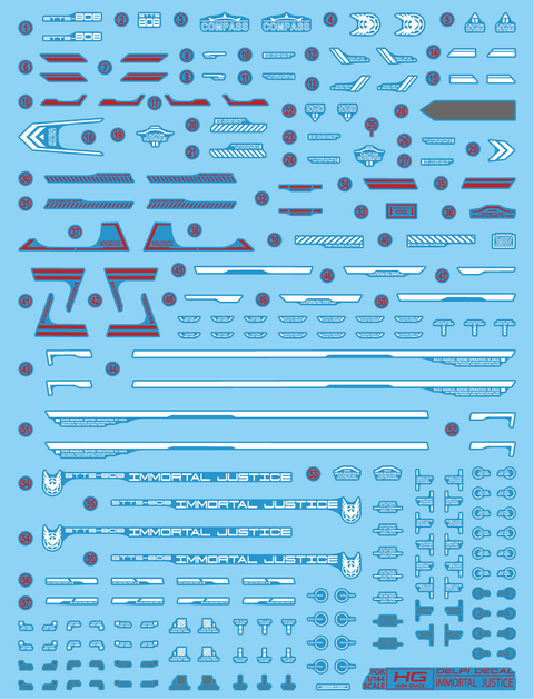 Delpi Water Decal (ดีคอลน้ำ) HG Immortal Justice Gundam