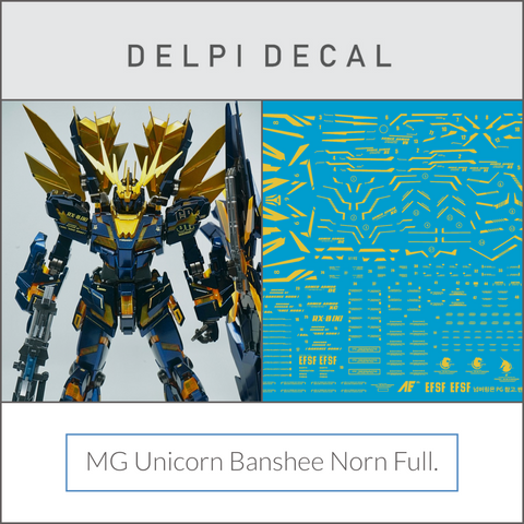 Delpi Water Decal (ดีคอลน้ำ) MG Unicorn Banshee Norn Full Gundam (Gold Holo)