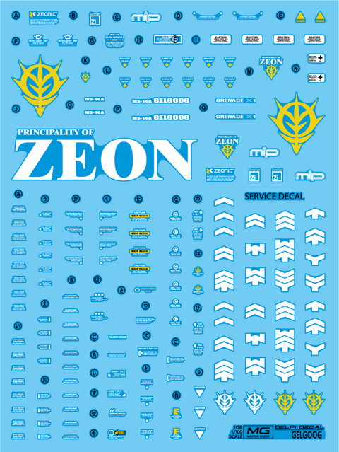 Delpi Water Decal (ดีคอลน้ำ) MG Gelgoog Mass Production