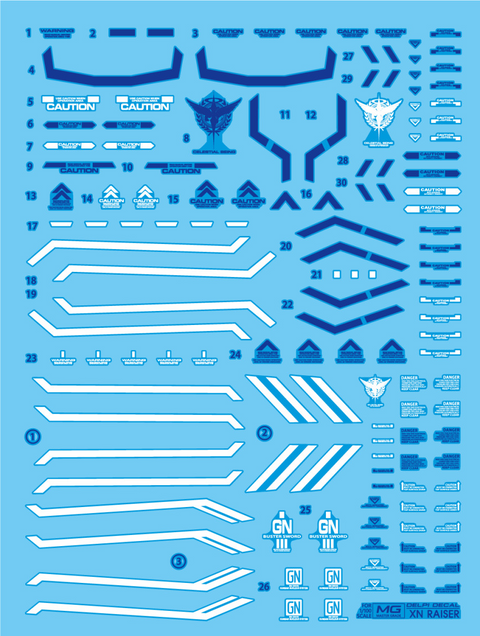 Delpi Water Decal (ดีคอลน้ำ) MG OO XN Raiser Gundam