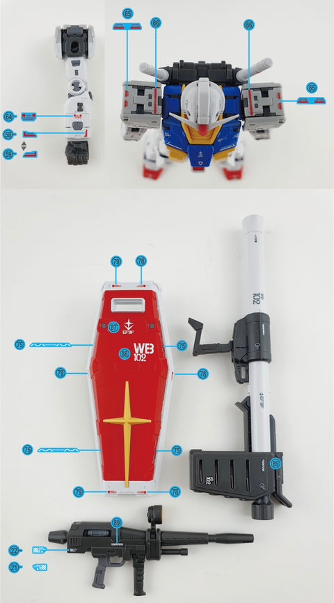 Delpi Water Decal (ดีคอลน้ำ) RG RX-78-2 2.0 UNLEASHED Style Gundam