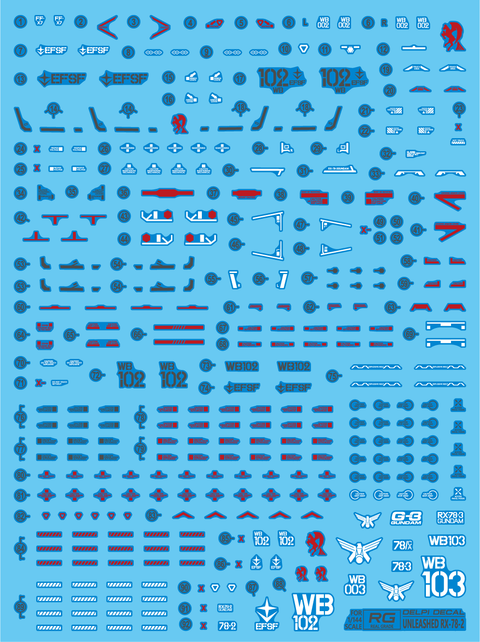 Delpi Water Decal (ดีคอลน้ำ) RG RX-78-2 2.0 UNLEASHED Style Gundam