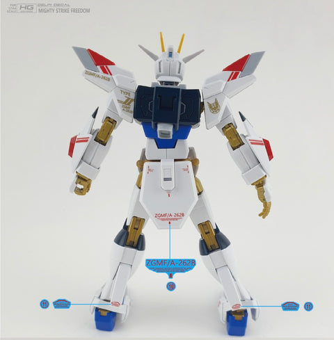 Delpi Water Decal (ดีคอลน้ำ) HG Mighty Strike Freedom Gundam