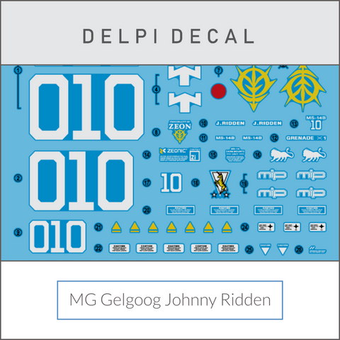 Delpi Water Decal (ดีคอลน้ำ) MG Gelgoog Johnny Ridden