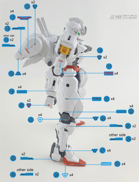 Delpi Water Decal (ดีคอลน้ำ) HG Calibarn Gundam