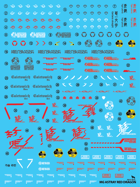 Delpi Water Decal (ดีคอลน้ำ) MG Astray Red Dragon Gundam