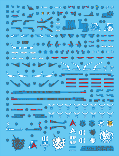 Delpi Water Decal (ดีคอลน้ำ) RG RX-93-2 Hi-V Gundam