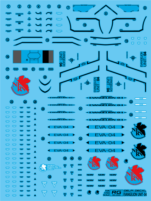 Delpi Water Decal (ดีคอลน้ำ) RG Evangelion Unit-04