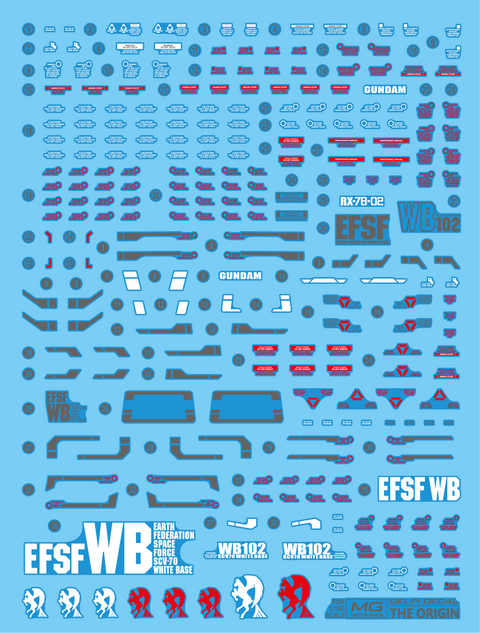 Delpi Water Decal (ดีคอลน้ำ) MG RX-78-2 The Origin Gundam