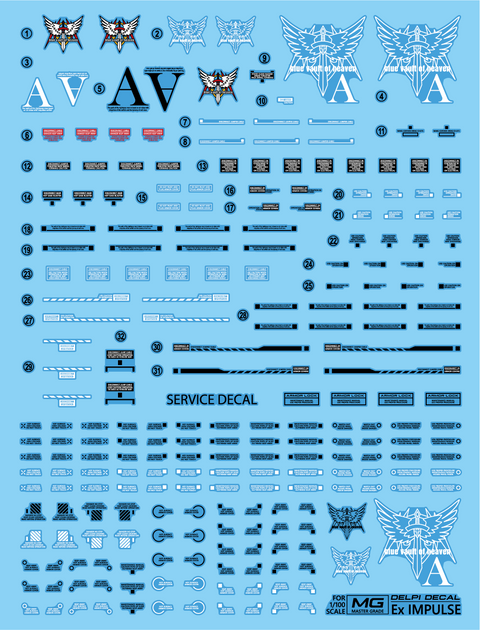 Delpi Water Decal (ดีคอลน้ำ) MG Ex Impulse Gundam